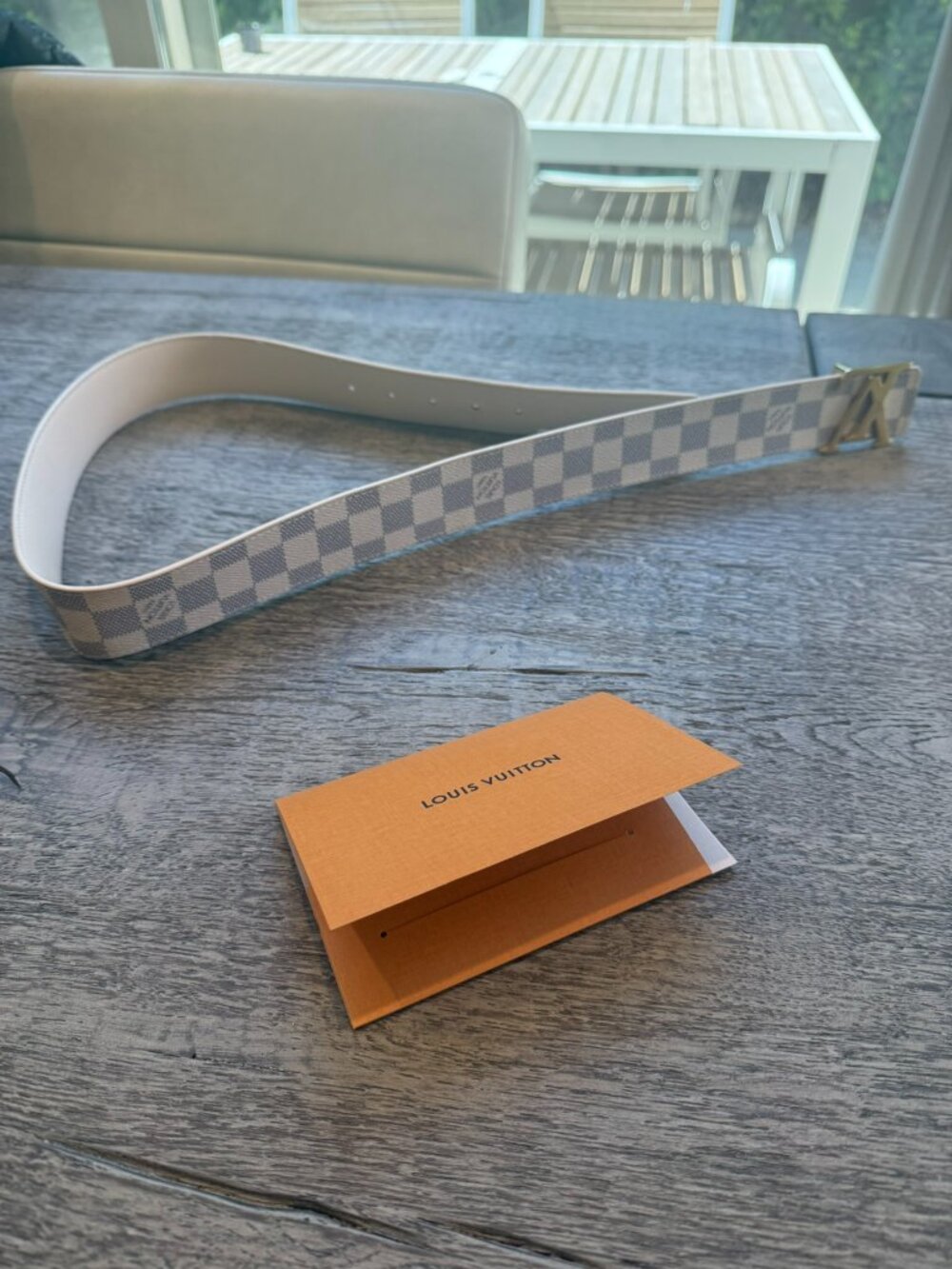 Louis Vuitton LV Initiales 40mm Reversible Belt Damier Azur Cream 85/34